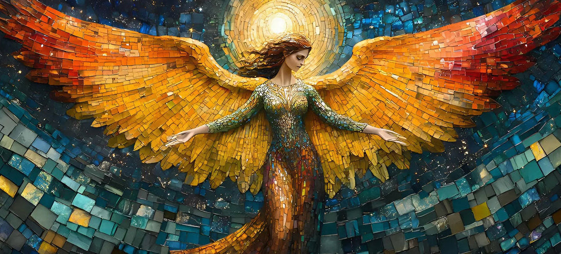 angel in sky with numbers