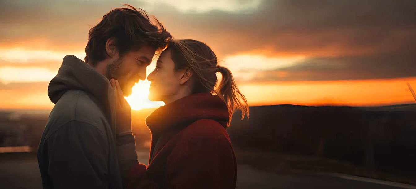 couple kissing in a dream