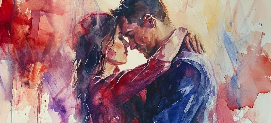 woman and man embrace in a dream