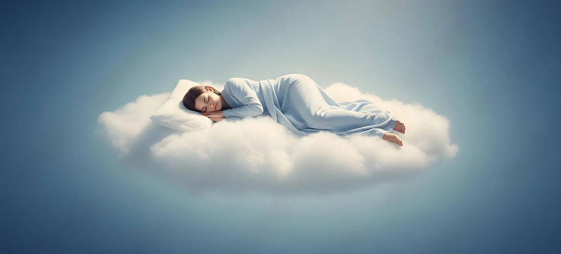 woman on a cloud dreaming of someone