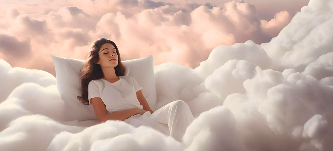 woman in clouds dreaming
